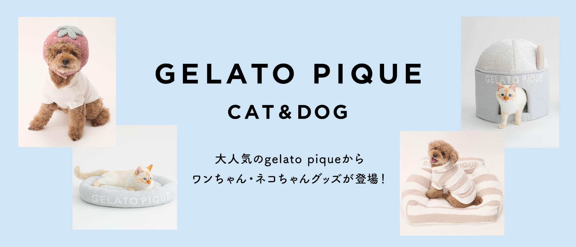 ジェラート ピケ（gelato pique）」から犬猫用のペットアイテムが登場